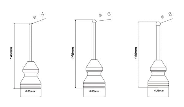D8 ball magnetic centering reference probe