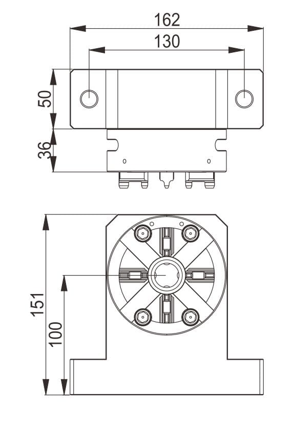 Erowa ER-036345 Compatible Vertical Manual Chuck D100