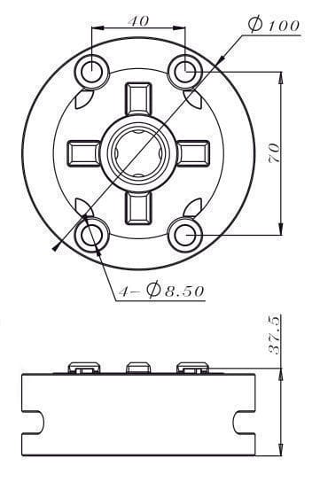 3R Compatible 3R-600.23-S D100 Manual Chuck
