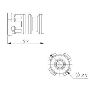 System 3R 3R-605.2E compatible Manual Drawbar Short