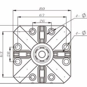 EROWA CNC 80mm Square Pneumatic Chuck ER-007604, ER-007521