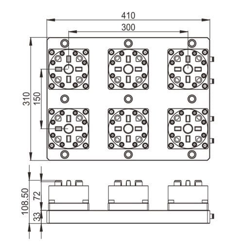 System 3r compatible 6 in 1 pneumatic chuck.
