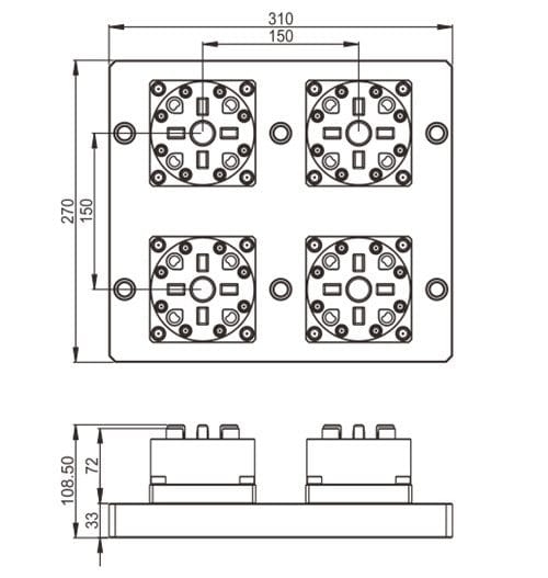 system 3r compatible 4 in 1 CNC pneumatic chuck.