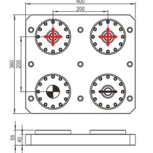 MTS base plate 360 x 400.