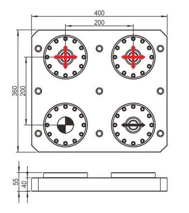 MTS base plate 360 x 400.