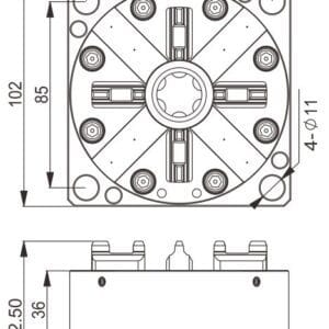 Erowa Chuck Pneumatic ER-043124 Compatible ITS 100 P Inox 102 x 102 - Image 2