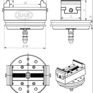Self Centering Vise On 3Refix MacroMagnum Pallet,4.725 Inch workpiece