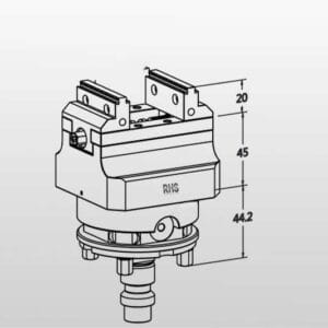 EROWA Compatible Self Centering Vise on D72 Pallet 2.75 Inch clamping