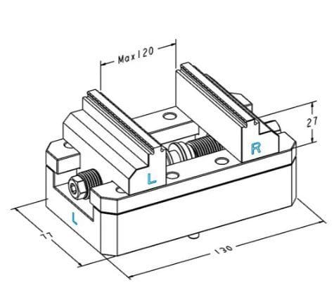 Self Centering Vise Precision for 5 Axis machining- 110mm