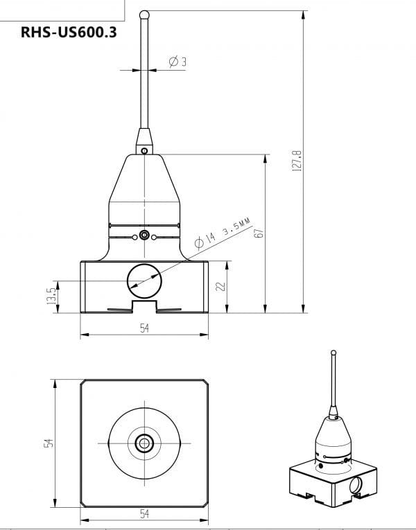 System 3R 3R-US600.3 Compatible Macro Measuring Probe w/ 3mm Ball