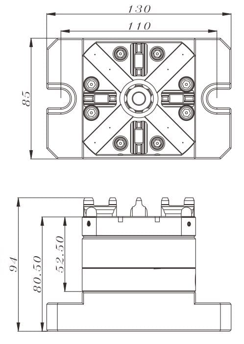 Erowa ER-007623 Compatible Rapid-chuck automatic 80mm with baseplate