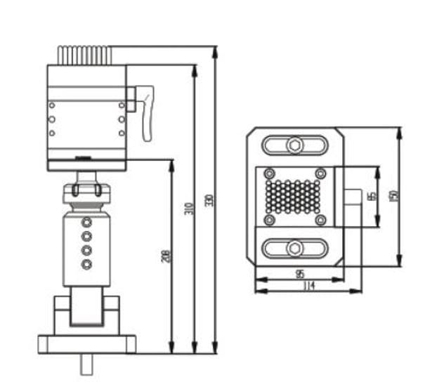 RHS 150x105 Extendable Flexible pins (manual)