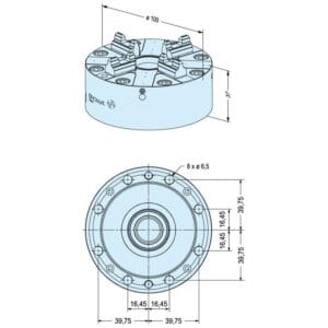 ER-043123 Erowa OEM ITS Chuck 100 P Inox w/o Base Plate - Image 1