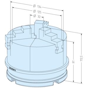 ER-078474 Erowa OEM 3 Jaw Concentric Chuck Manual ø 140mm on 148G Pallet - Image 1