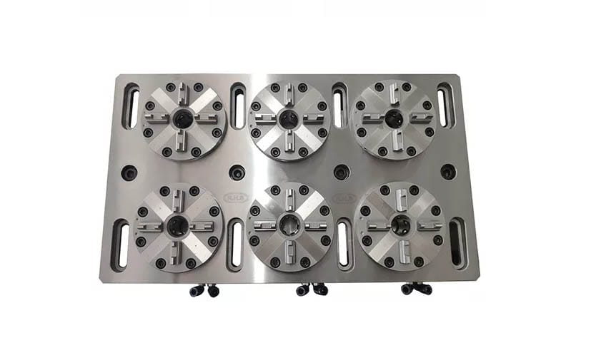 Erowa ER-035519 compatible 6 in 1 Optimized Pneumatic Chuck with CNC Base Plate