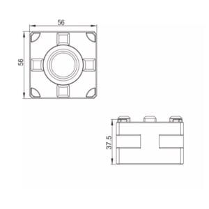 3R 3R-600.15-3 Compatible Mini Macro 2" Square Quick Chuck