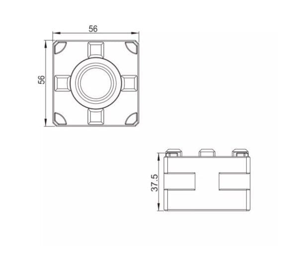 3R 3R-600.15-3 Compatible Mini Macro 2" Square Quick Chuck
