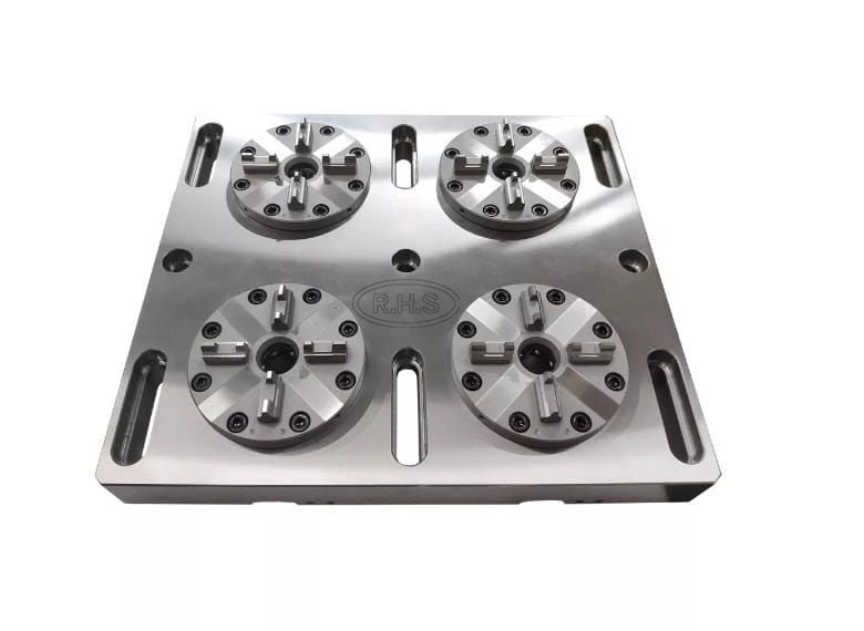 Erowa ER-035519 compatible 4 in 1 Optimized Pneumatic Chuck with CNC Base Plate