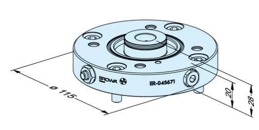 Erowa OEM ER-045671 CTS Dual Base plate, pneumatic