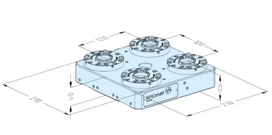 Erowa OEM ER-063137 MTS 81 Base Plate 210 x 210 P/A Pitch 120 mm