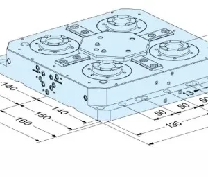 Erowa OEM ER-078728 UPC P Chuck w/Air through TK 57mm w/2 air docks