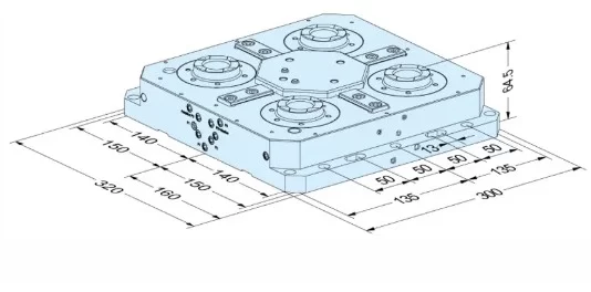 Erowa OEM ER-078728 UPC P Chuck w/Air through TK 57mm w/2 air docks