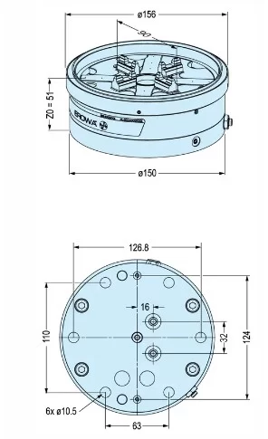 Erowa OEM ER-115290 PowerChuck P 150 with Air Ducts