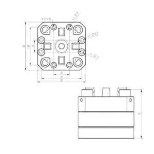 System 3R 3R-600.86-30 compatible Pneumatic chuck square Macro - Image 5