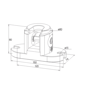 FCS compatible Hook clamping module Dia. 80 mm Flanged - Image 2