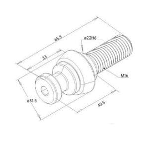 FCS compatible tapered clamping screw M16 - Image 2