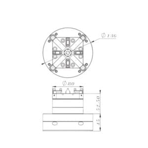 Erowa ER-007521 ER-007580 compatible 80mm Pneumatic Rapid action EDM Chuck - Image 5
