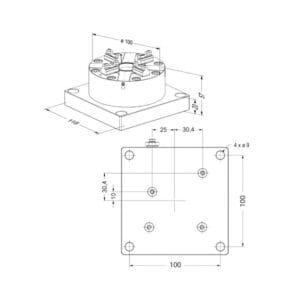 Erowa ITS Chuck 100 P 118 x 118 ER-045076 Compatible Pneumatic Chuck - Image 2