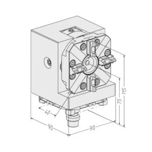 Erowa ER-007612 Compatible Rapid action chuck NSF on angle plate - Image 2