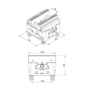 Zero point 5-Axis Self-Centering Vise 130x125 - PV125-125 Series - Image 2