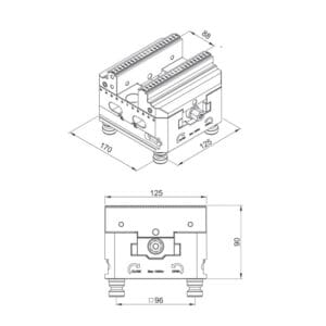 Zero point 5-Axis Self-Centering Vise 170x125 - PV125-125 Series - Image 2