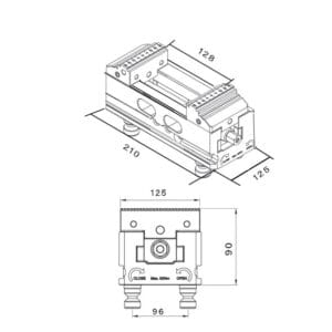 Zero point 5-Axis Self-Centering Vise 210x125 - PV125-125 Series - Image 2
