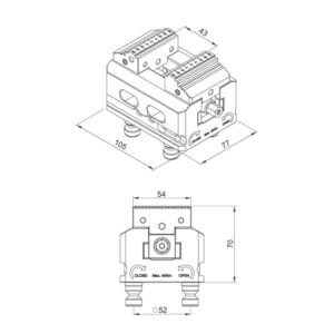 Zero point 5-Axis Self-Centering Vise 105x54 - PV77-54 Series - Image 2