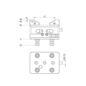 Zero point 5-Axis Self-Centering Vise 105x54 - PV77-54 Series - Image 3