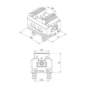 Zero point 5-Axis Self-Centering Vise 130x54 - PV77-54 Series - Image 2