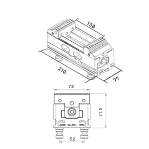 Zero point 5-Axis Self-Centering Vise 210x75 - PV77-75 Series - Image 2