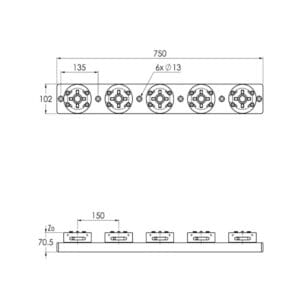 System 3R Compatible 3R-600.23-S Macro 54 Multi 5 Quick Chuck DI00 Precision Rail - Image 4